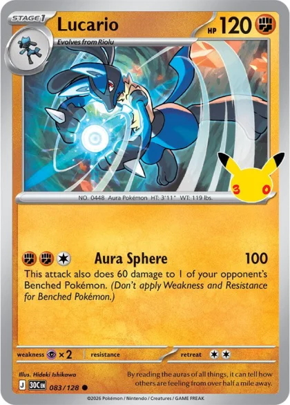 Lucario 083/128, 30th Celebration